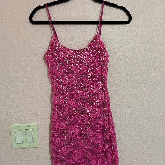 Lucy in the sky small hot pink mini dress - Picture 2 of 5